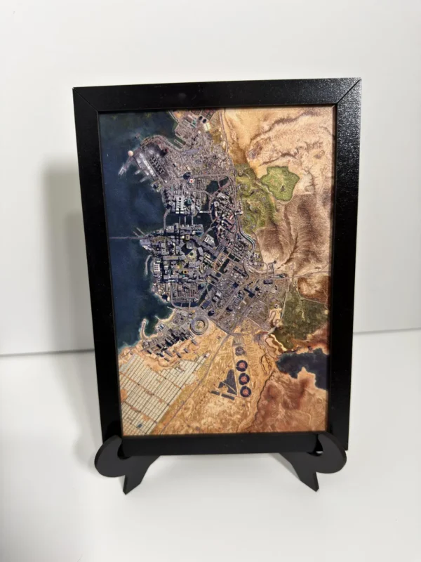 Mapa de Night City tamaño A5 impreso con tecnología UV de alta durabilidad