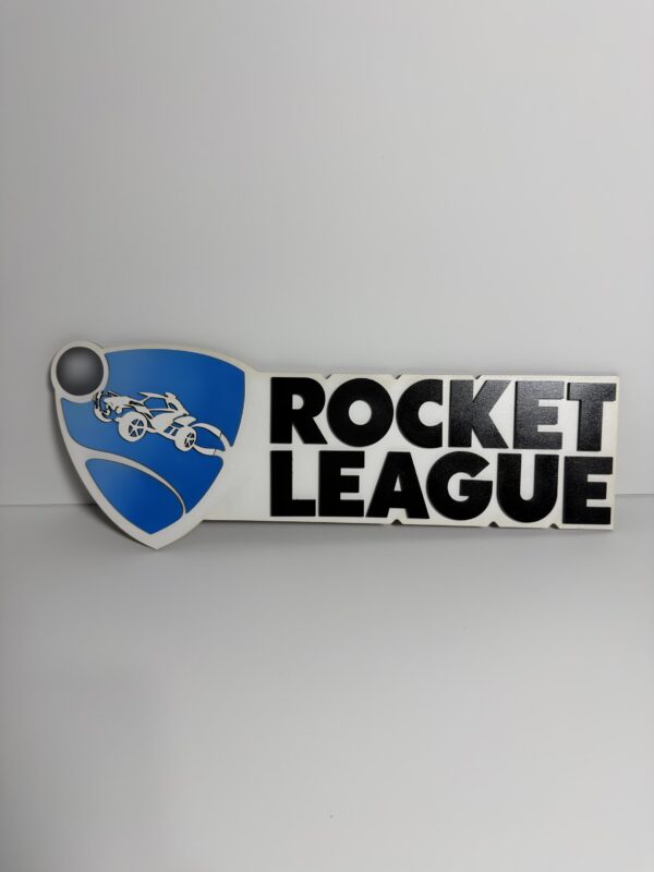 Portada Rocket league logo relieve Letrero logo completo Rocket League para decoración de pared gamer