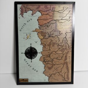 The witcher cuadro con relieve the continent Mapa de The Witcher impreso en UV sobre madera con corte láser de precisión
